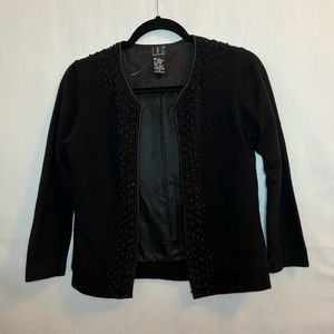 INC International Concepts Black Beaded Cardigan size M